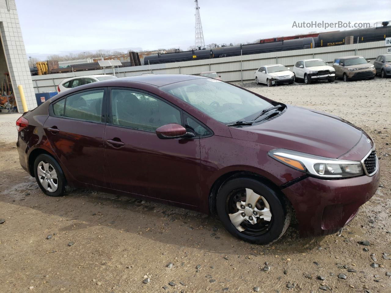 2017 Kia Forte Lx Burgundy vin: 3KPFK4A72HE156616