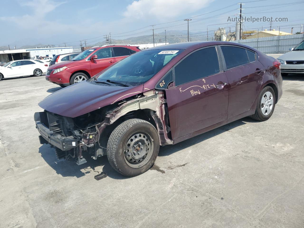 2018 Kia Forte Lx Maroon vin: 3KPFK4A73JE254740