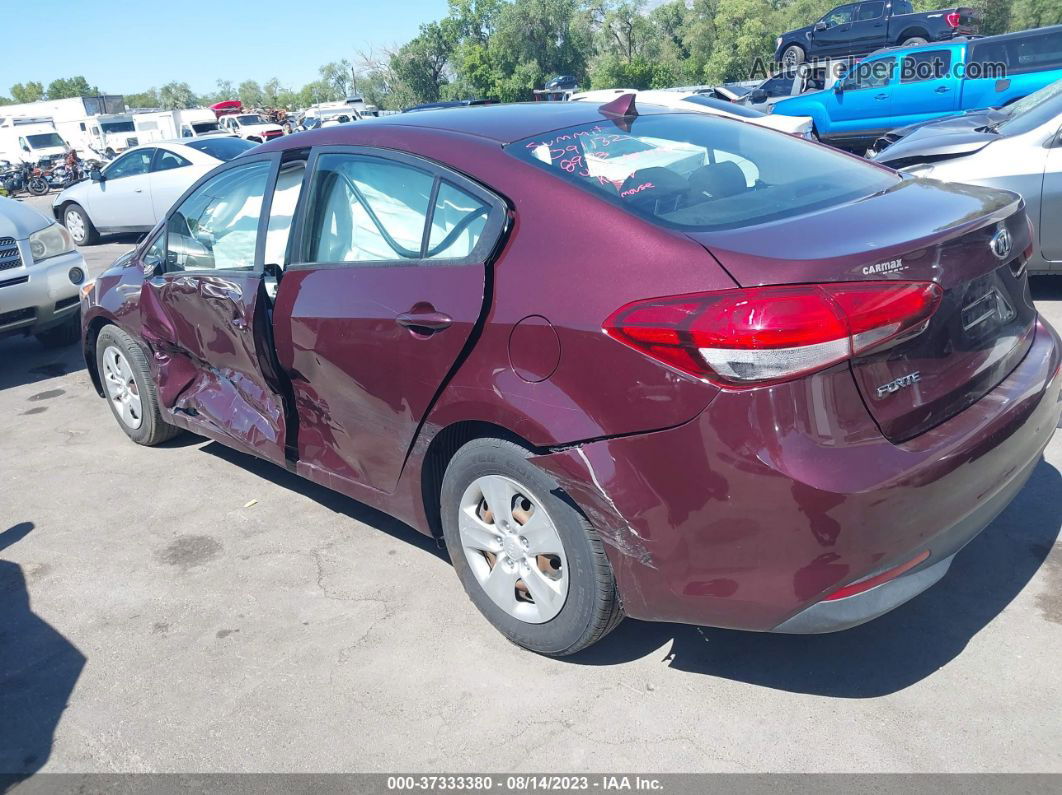 2017 Kia Forte Lx Maroon vin: 3KPFK4A75HE091132