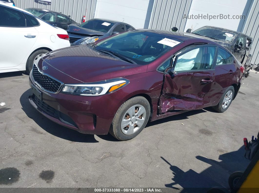 2017 Kia Forte Lx Maroon vin: 3KPFK4A75HE091132