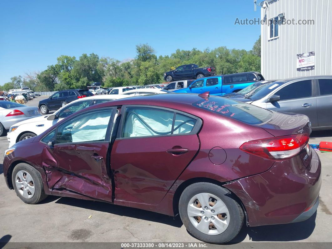 2017 Kia Forte Lx Maroon vin: 3KPFK4A75HE091132