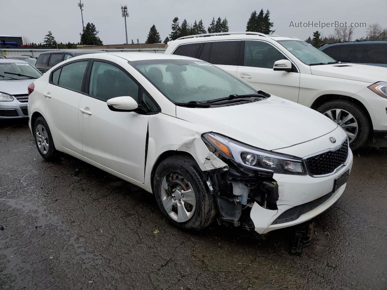 2017 Kia Forte Lx White vin: 3KPFK4A76HE038214