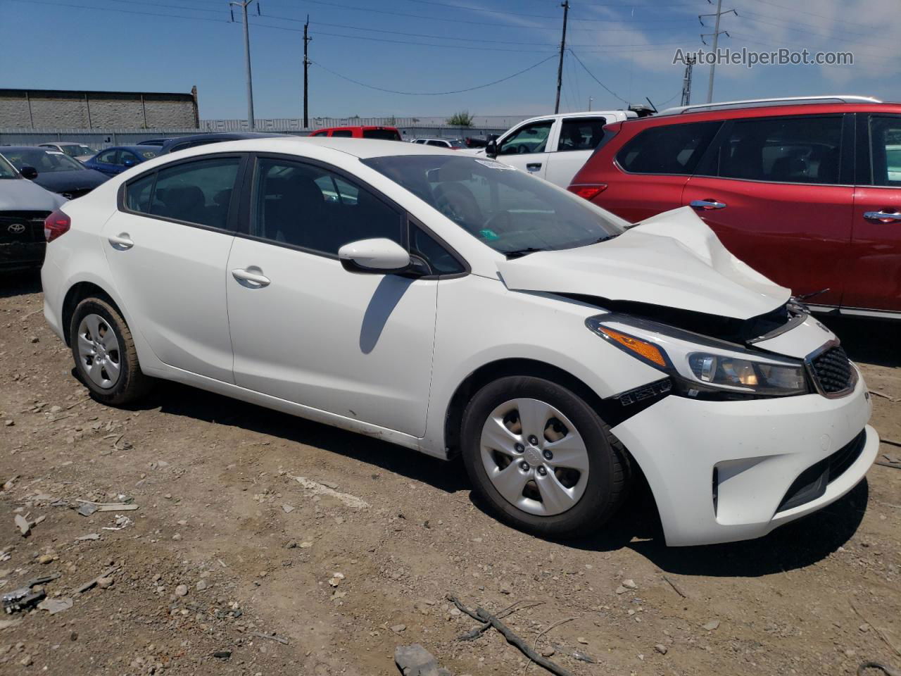 2017 Kia Forte Lx White vin: 3KPFK4A77HE084991