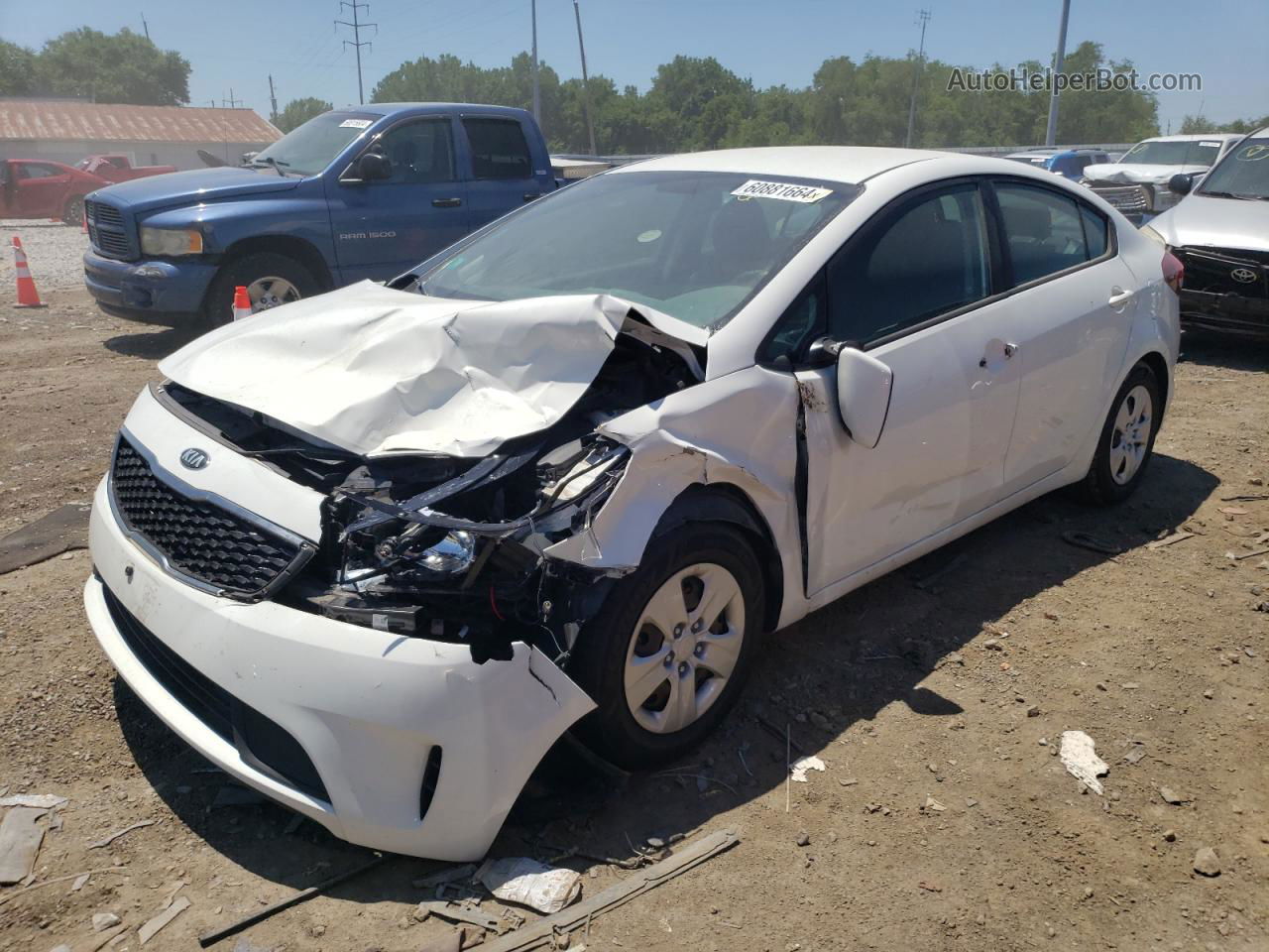 2017 Kia Forte Lx White vin: 3KPFK4A77HE084991