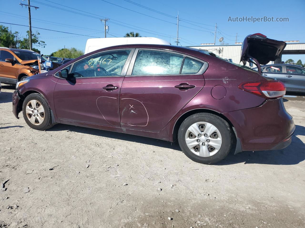 2017 Kia Forte Lx Burgundy vin: 3KPFK4A77HE143554