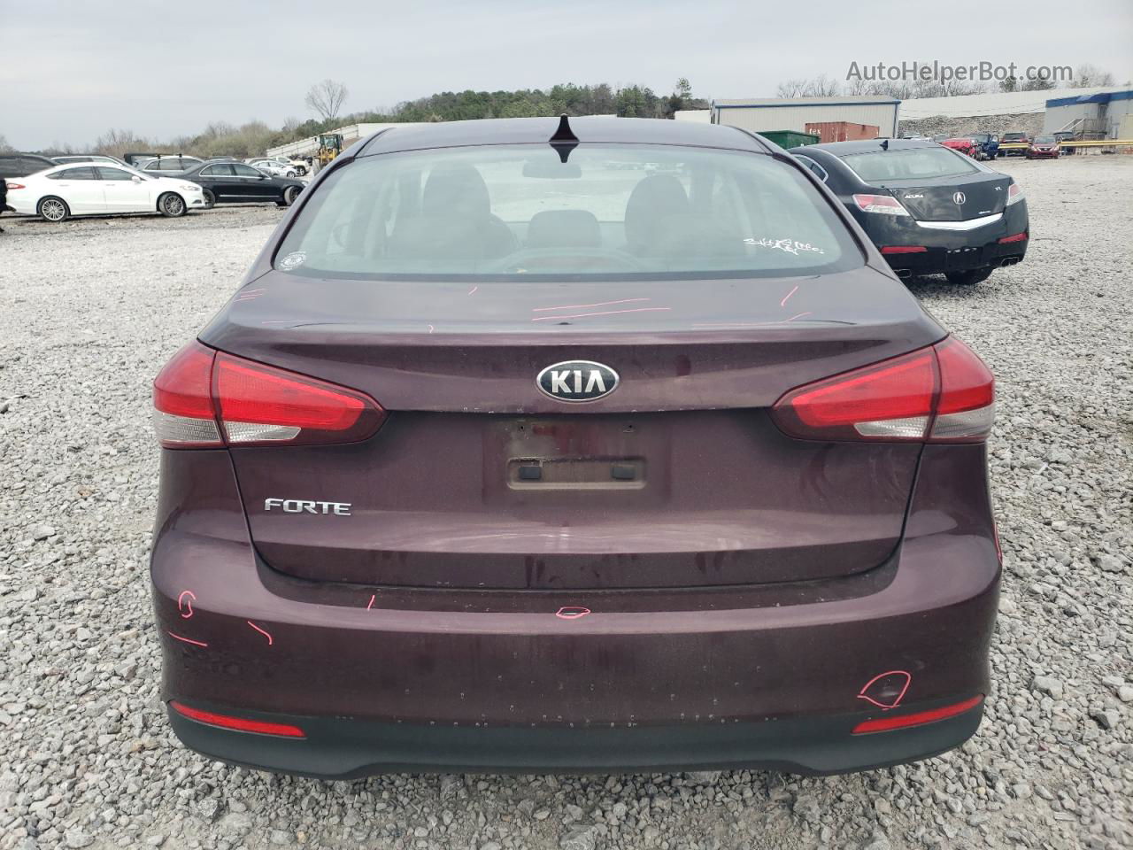 2018 Kia Forte Lx Maroon vin: 3KPFK4A77JE165477