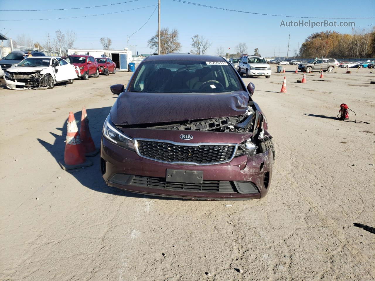 2018 Kia Forte Lx Burgundy vin: 3KPFK4A77JE211325