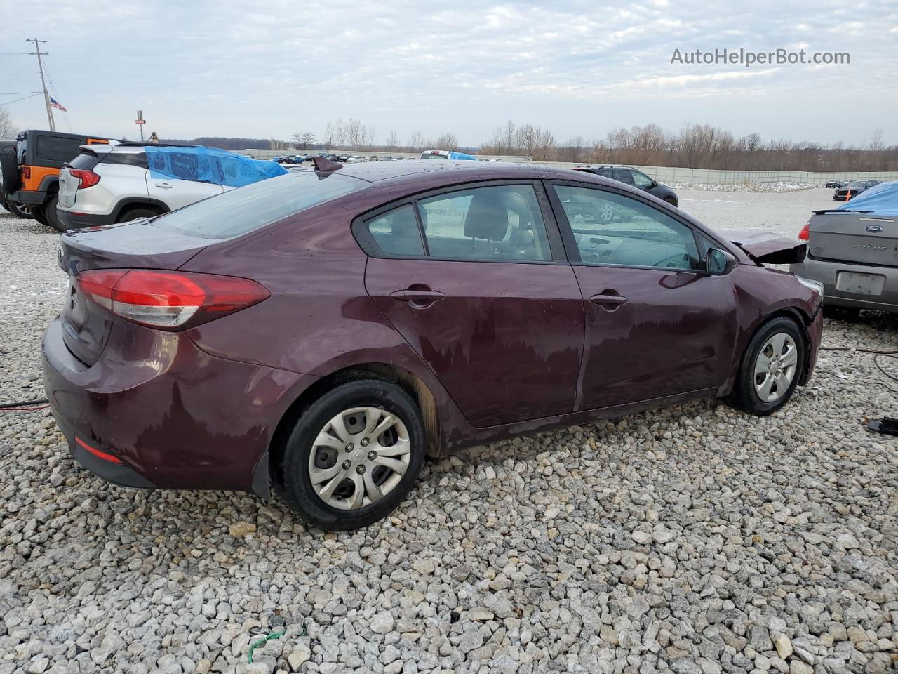 2017 Kia Forte Lx Burgundy vin: 3KPFK4A78HE040451