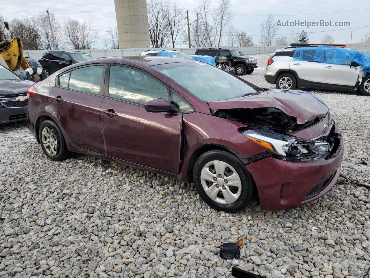 2017 Kia Forte Lx Burgundy vin: 3KPFK4A78HE040451