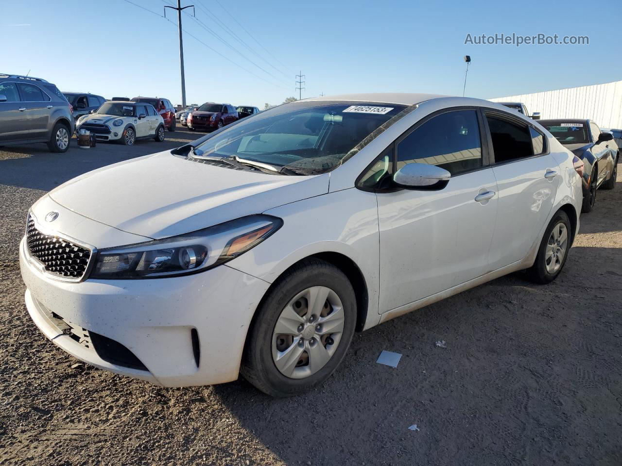 2017 Kia Forte Lx White vin: 3KPFK4A78HE043642