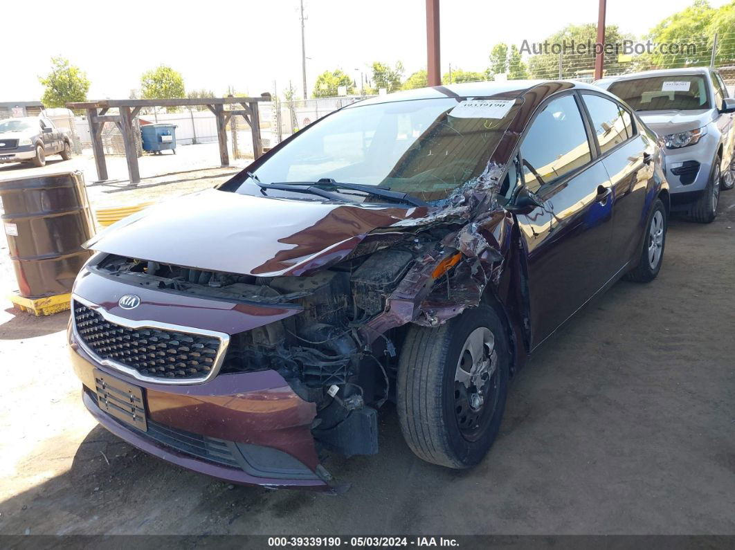 2017 Kia Forte Lx Maroon vin: 3KPFK4A78HE051210