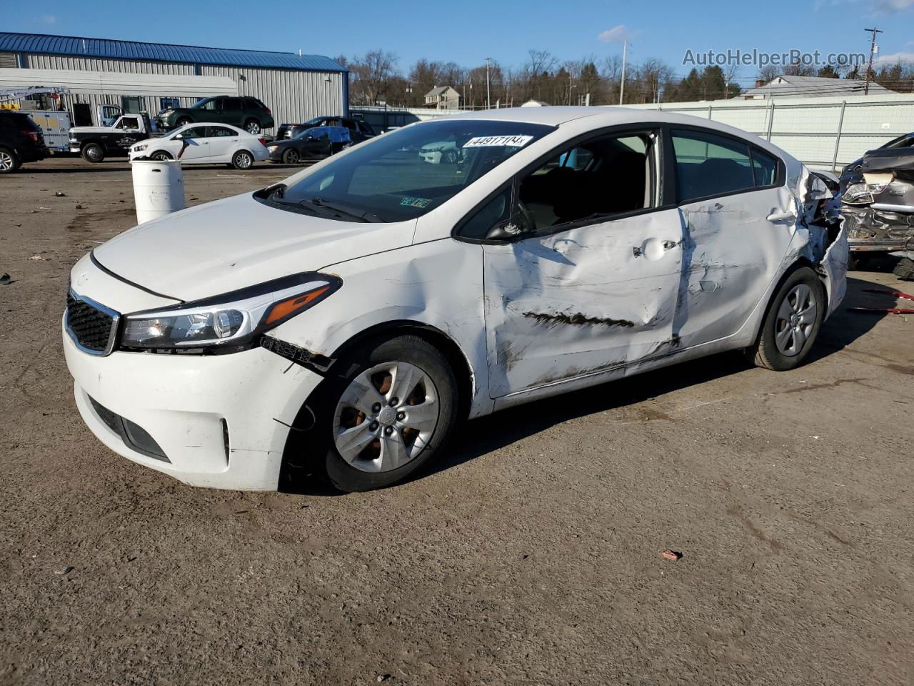 2017 Kia Forte Lx White vin: 3KPFK4A78HE095501