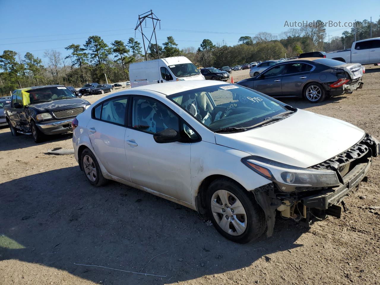 2017 Kia Forte Lx White vin: 3KPFK4A79HE052317