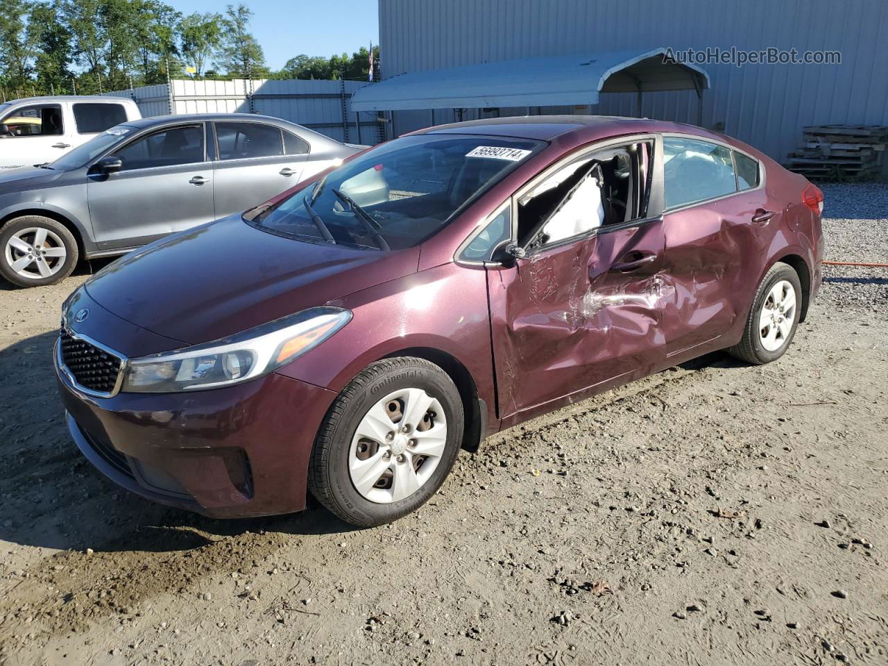 2017 Kia Forte Lx Burgundy vin: 3KPFK4A7XHE066386