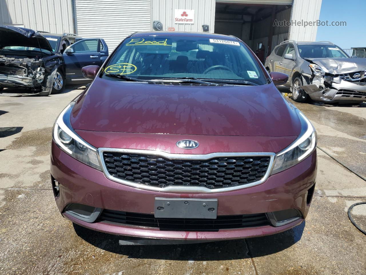 2017 Kia Forte Lx Burgundy vin: 3KPFL4A72HE144950