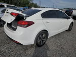 2018 Kia Forte Lx White vin: 3KPFL4A72JE237070