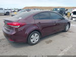 2018 Kia Forte Lx Burgundy vin: 3KPFL4A73JE194441