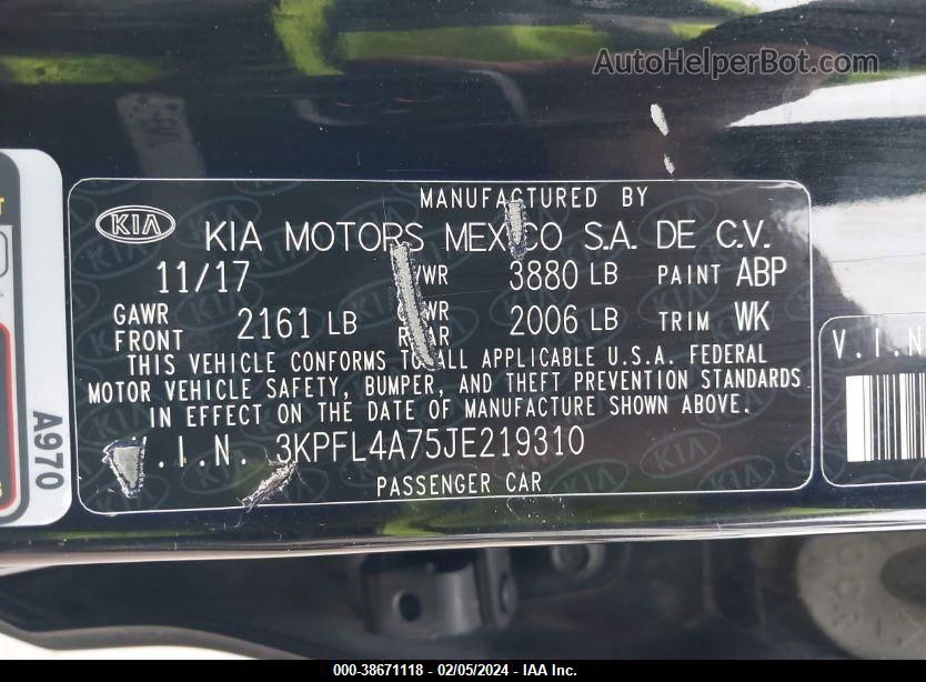 2018 Kia Forte S Черный vin: 3KPFL4A75JE219310