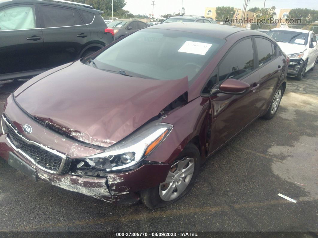 2018 Kia Forte Lx Burgundy vin: 3KPFL4A76JE199570