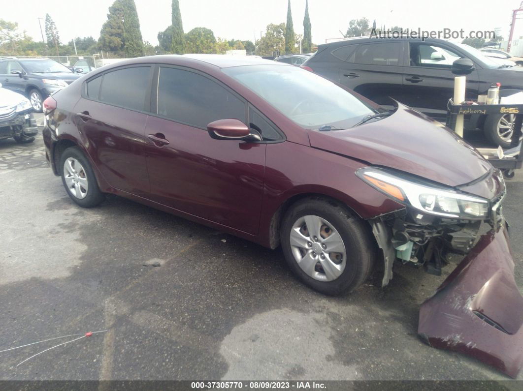 2018 Kia Forte Lx Burgundy vin: 3KPFL4A76JE199570