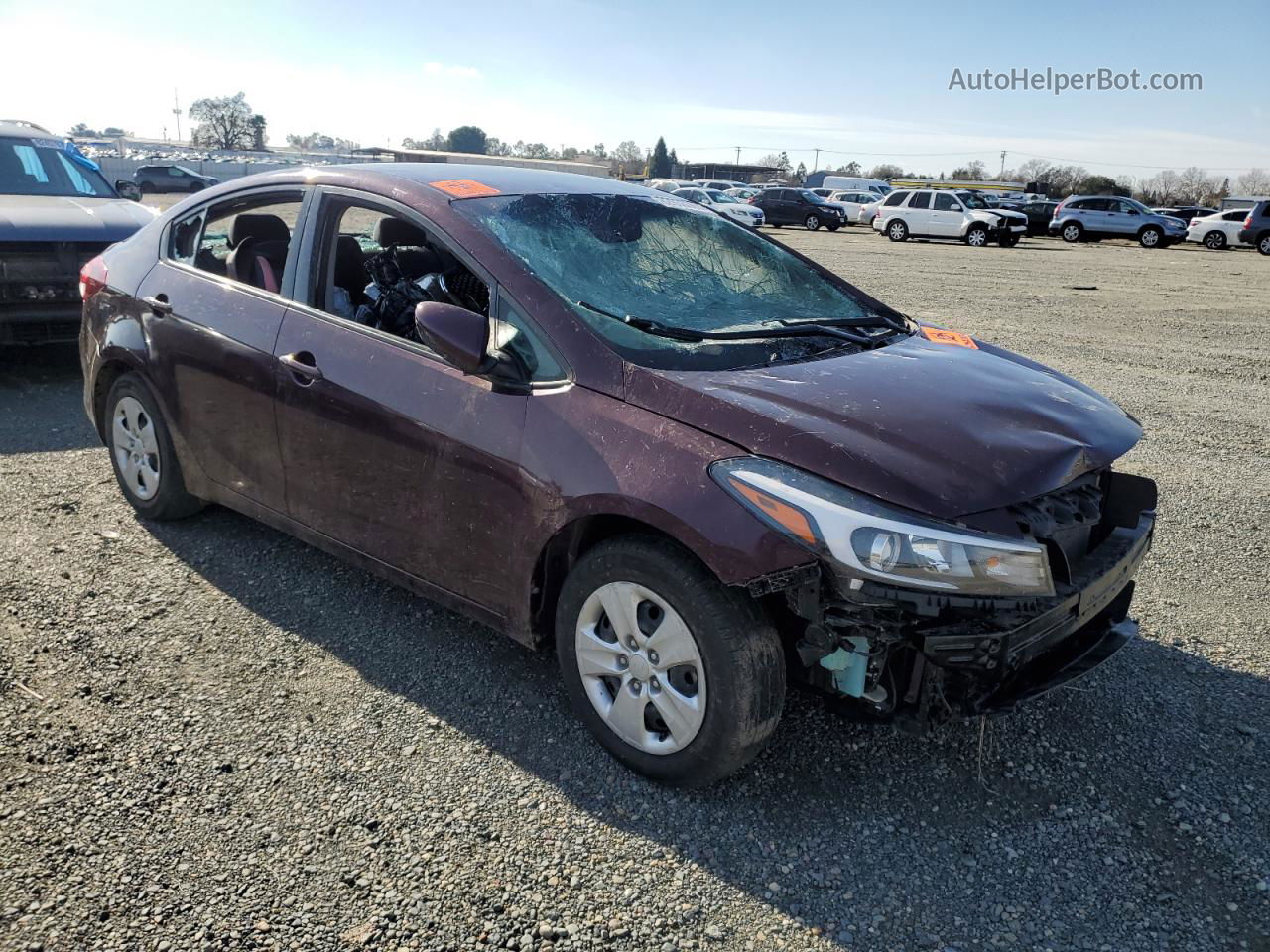 2018 Kia Forte Lx Burgundy vin: 3KPFL4A76JE233751