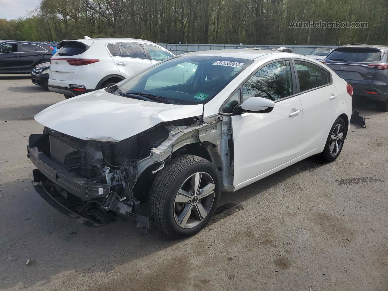 2018 Kia Forte Lx White vin: 3KPFL4A77JE187623