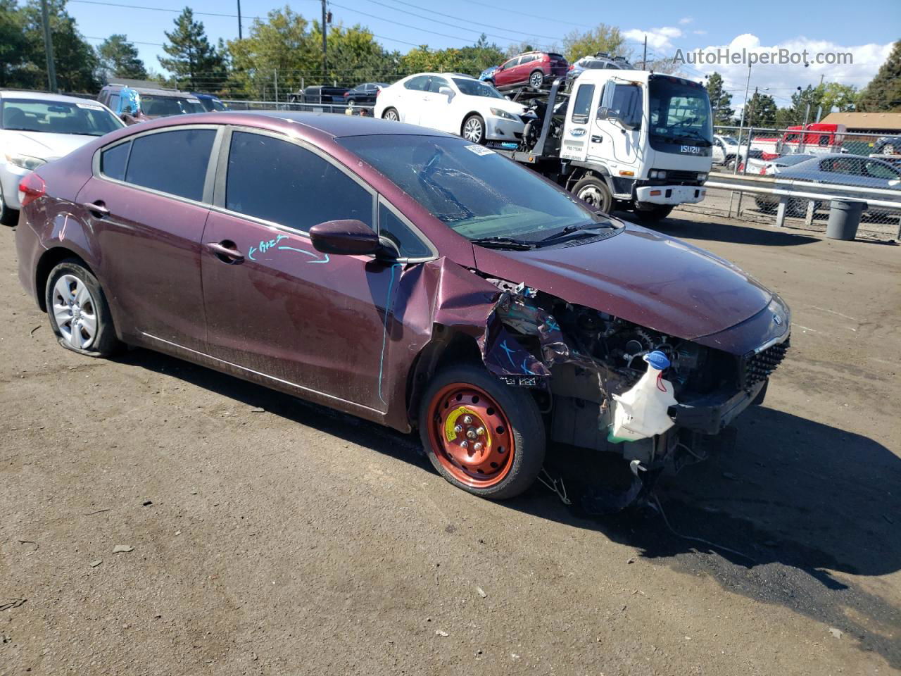 2018 Kia Forte Lx Maroon vin: 3KPFL4A79JE206494