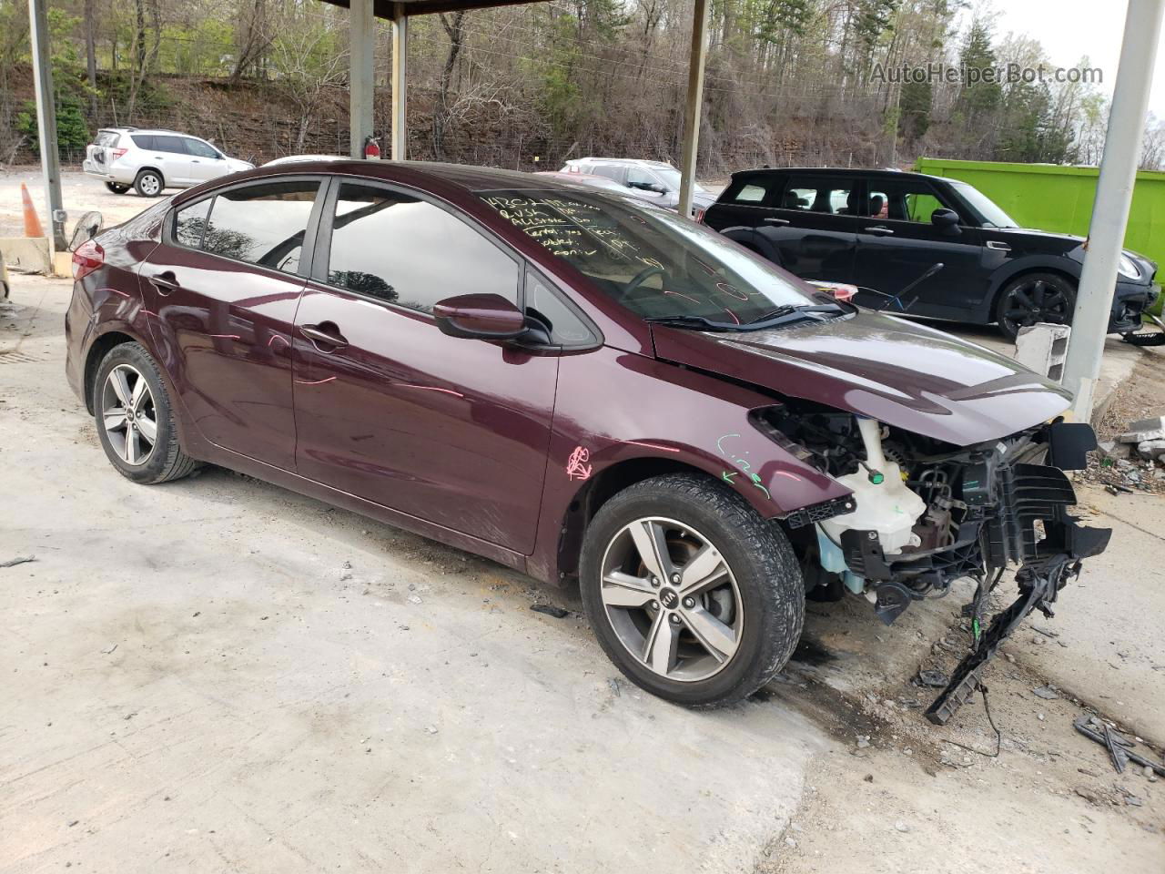 2018 Kia Forte Lx Burgundy vin: 3KPFL4A79JE215440