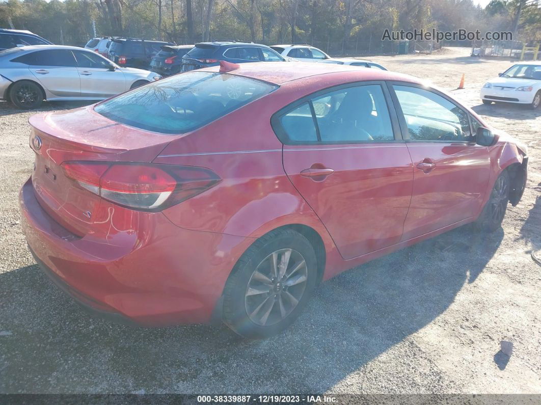 2017 Kia Forte S Red vin: 3KPFL4A7XHE134814