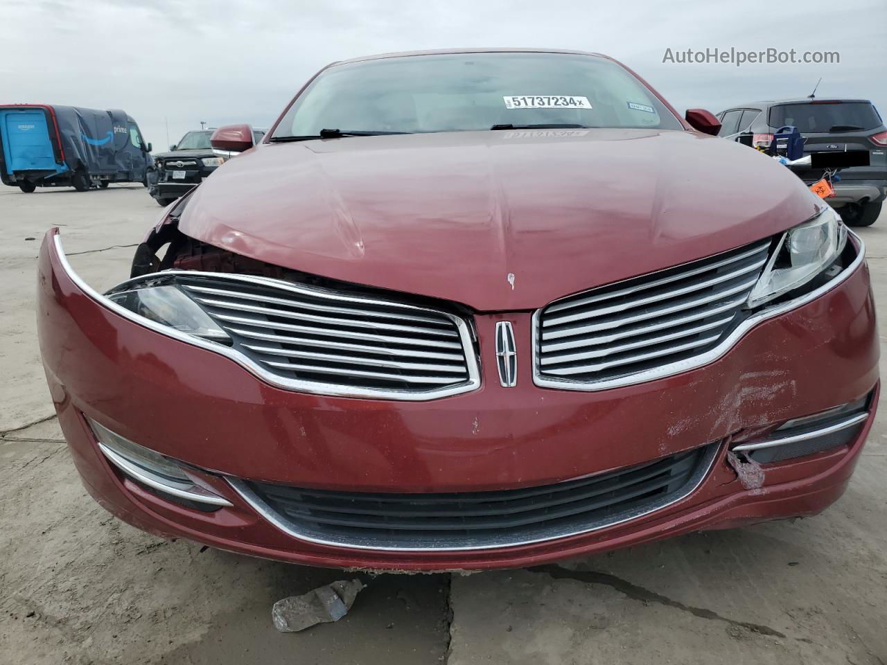 2014 Lincoln Mkz  Красный vin: 3LN6L2G92ER823002