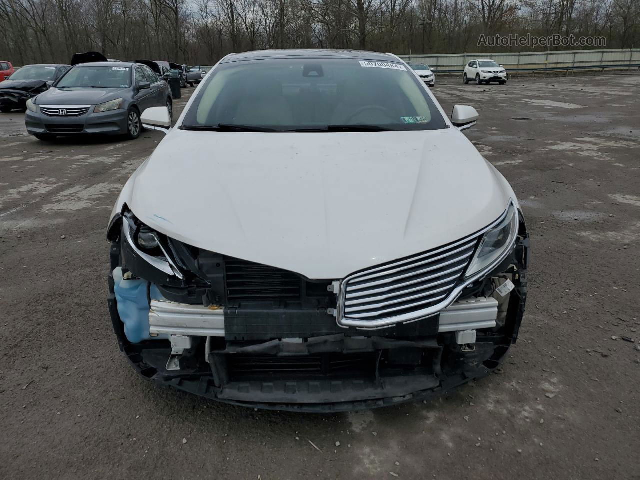 2014 Lincoln Mkz  White vin: 3LN6L2JK9ER804555