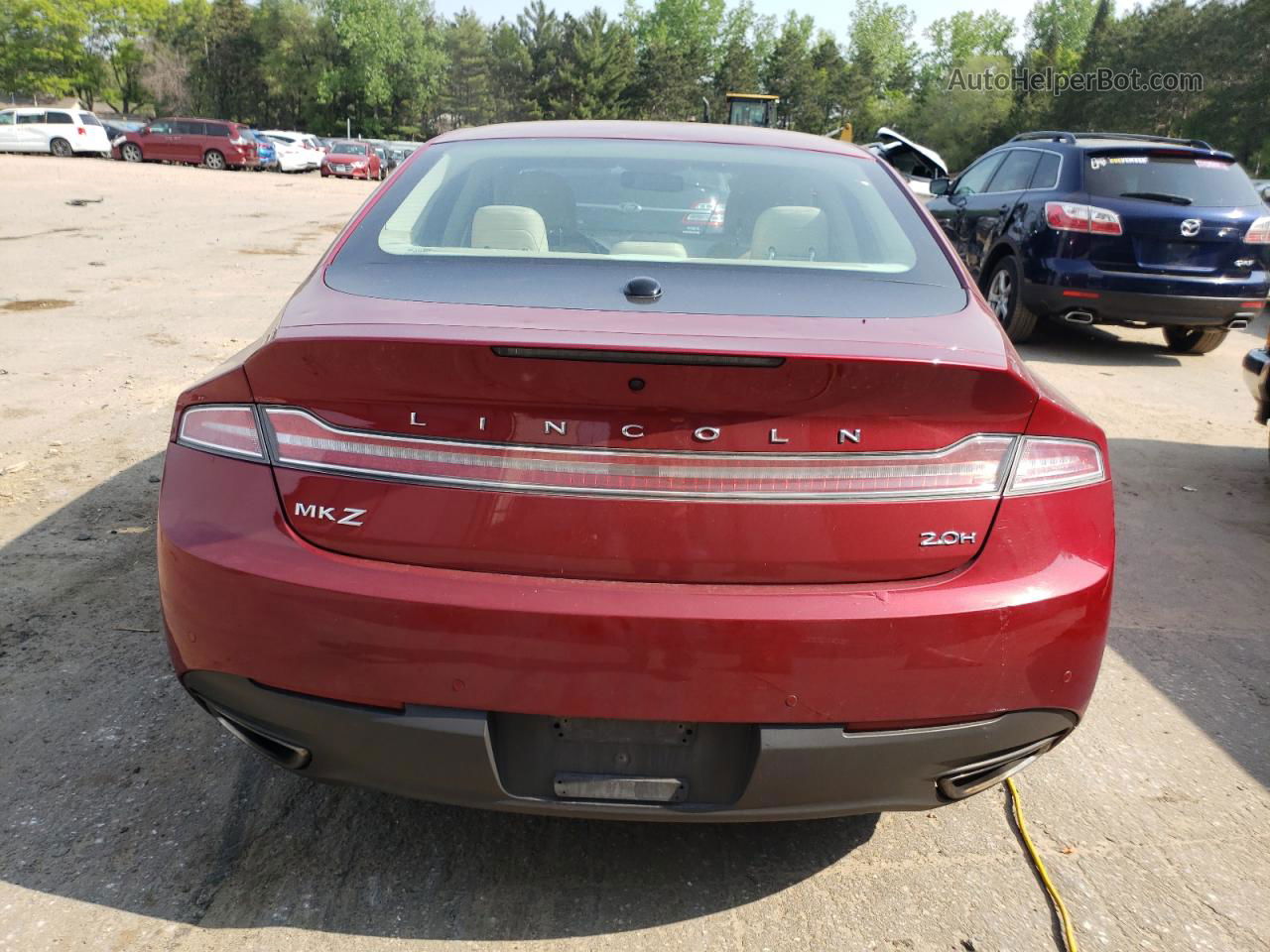 2014 Lincoln Mkz Hybrid Red vin: 3LN6L2LU0ER804622