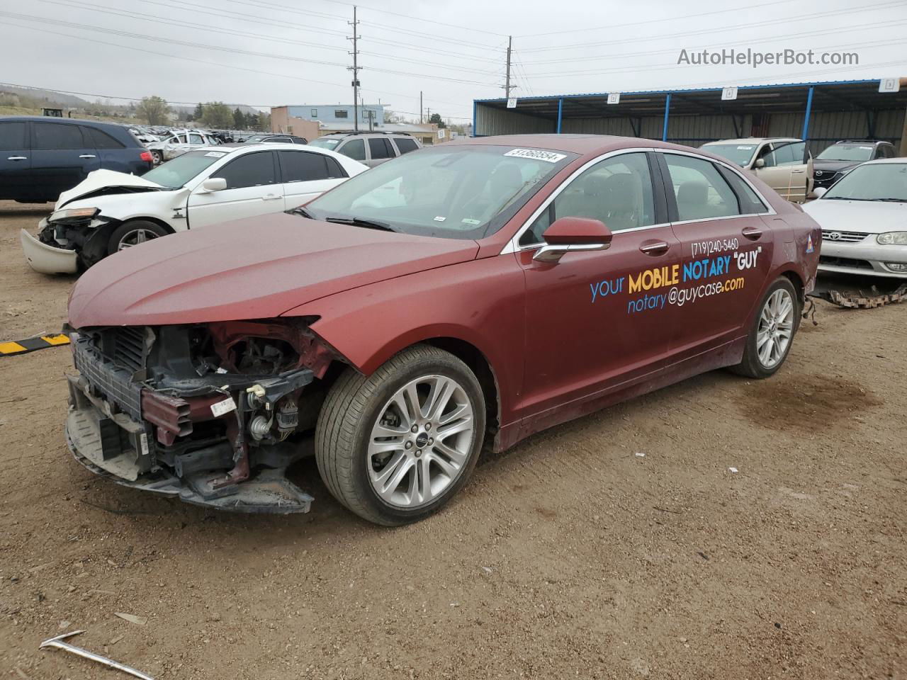 2014 Lincoln Mkz Hybrid Burgundy vin: 3LN6L2LU4ER803828