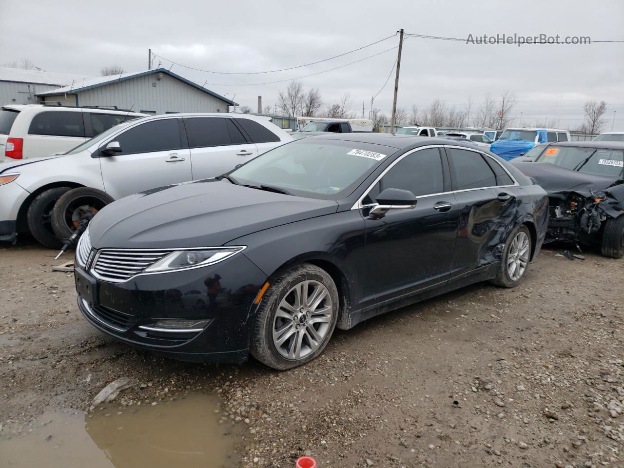 2014 Lincoln Mkz Hybrid Black vin: 3LN6L2LU5ER808715