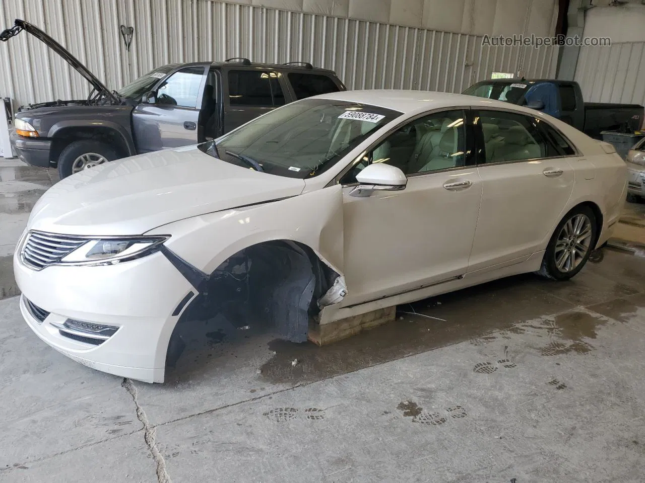 2014 Lincoln Mkz Hybrid White vin: 3LN6L2LU5ER835378