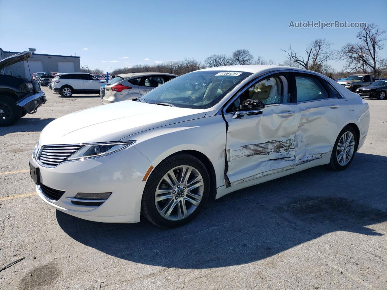 2014 Lincoln Mkz Hybrid White vin: 3LN6L2LU6ER819576