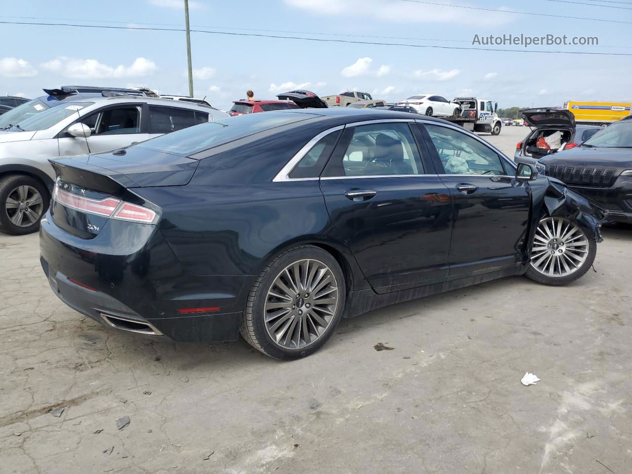 2014 Lincoln Mkz Hybrid Black vin: 3LN6L2LU7ER805475