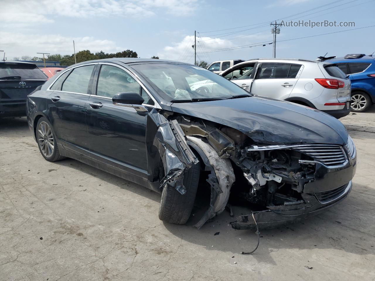 2014 Lincoln Mkz Hybrid Black vin: 3LN6L2LU7ER805475