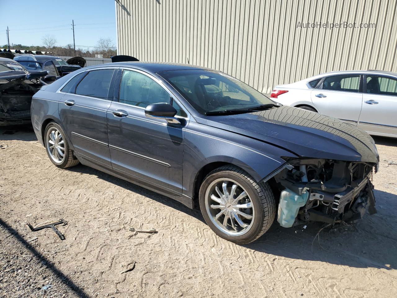 2014 Lincoln Mkz Hybrid Blue vin: 3LN6L2LU7ER811535