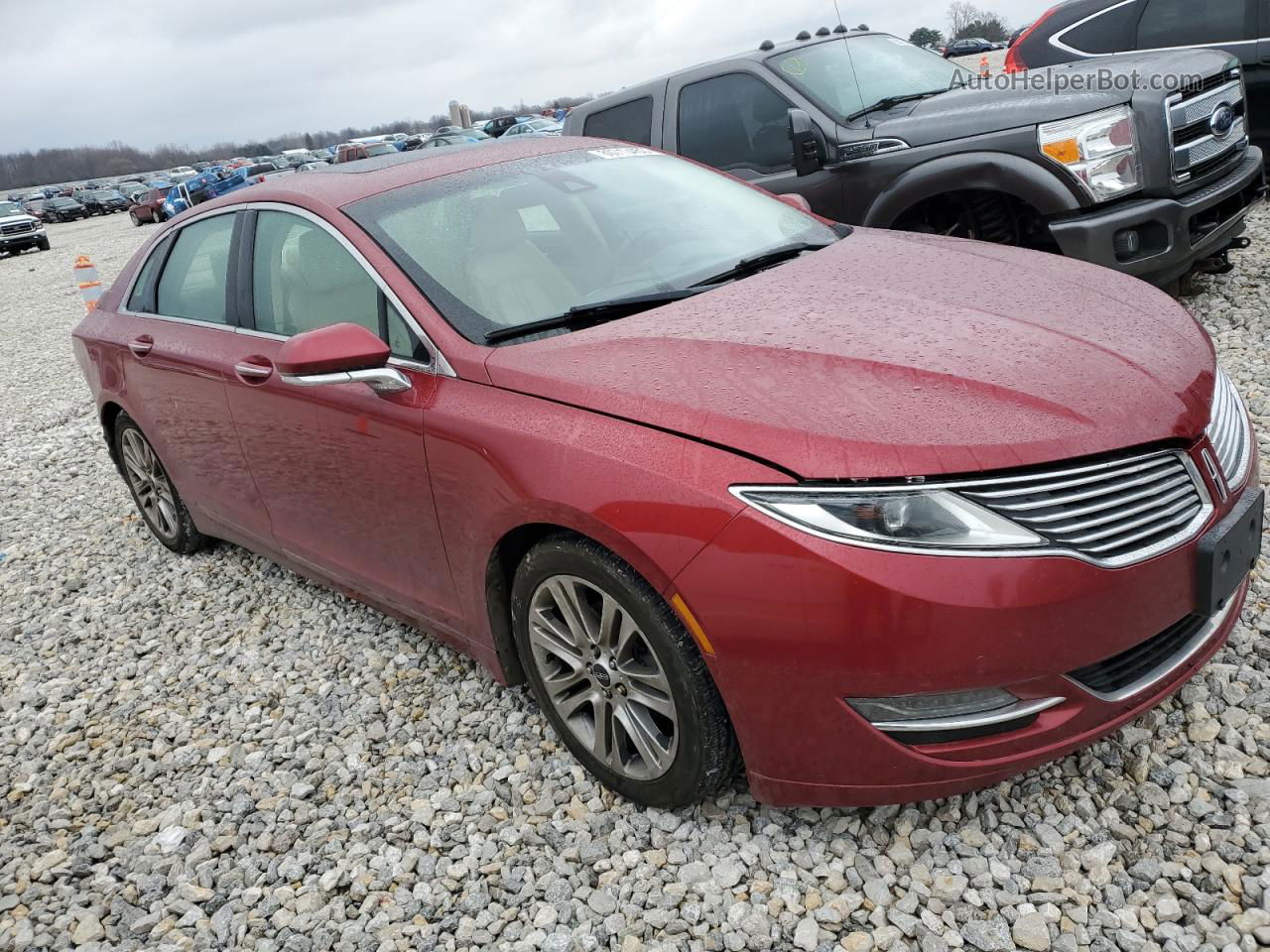 2014 Lincoln Mkz Hybrid Red vin: 3LN6L2LU8ER802553