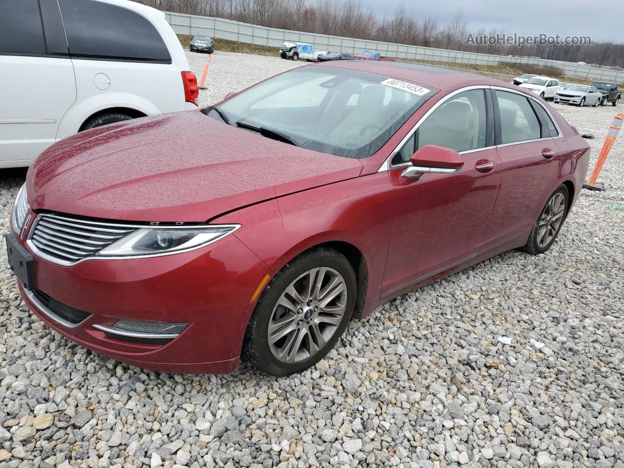 2014 Lincoln Mkz Hybrid Red vin: 3LN6L2LU8ER802553