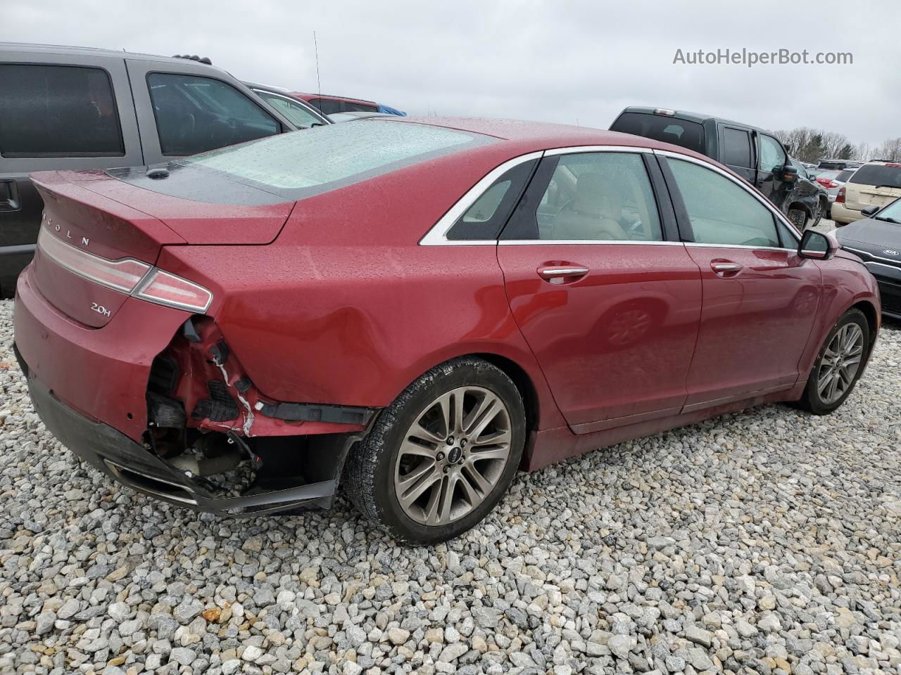 2014 Lincoln Mkz Hybrid Red vin: 3LN6L2LU8ER802553