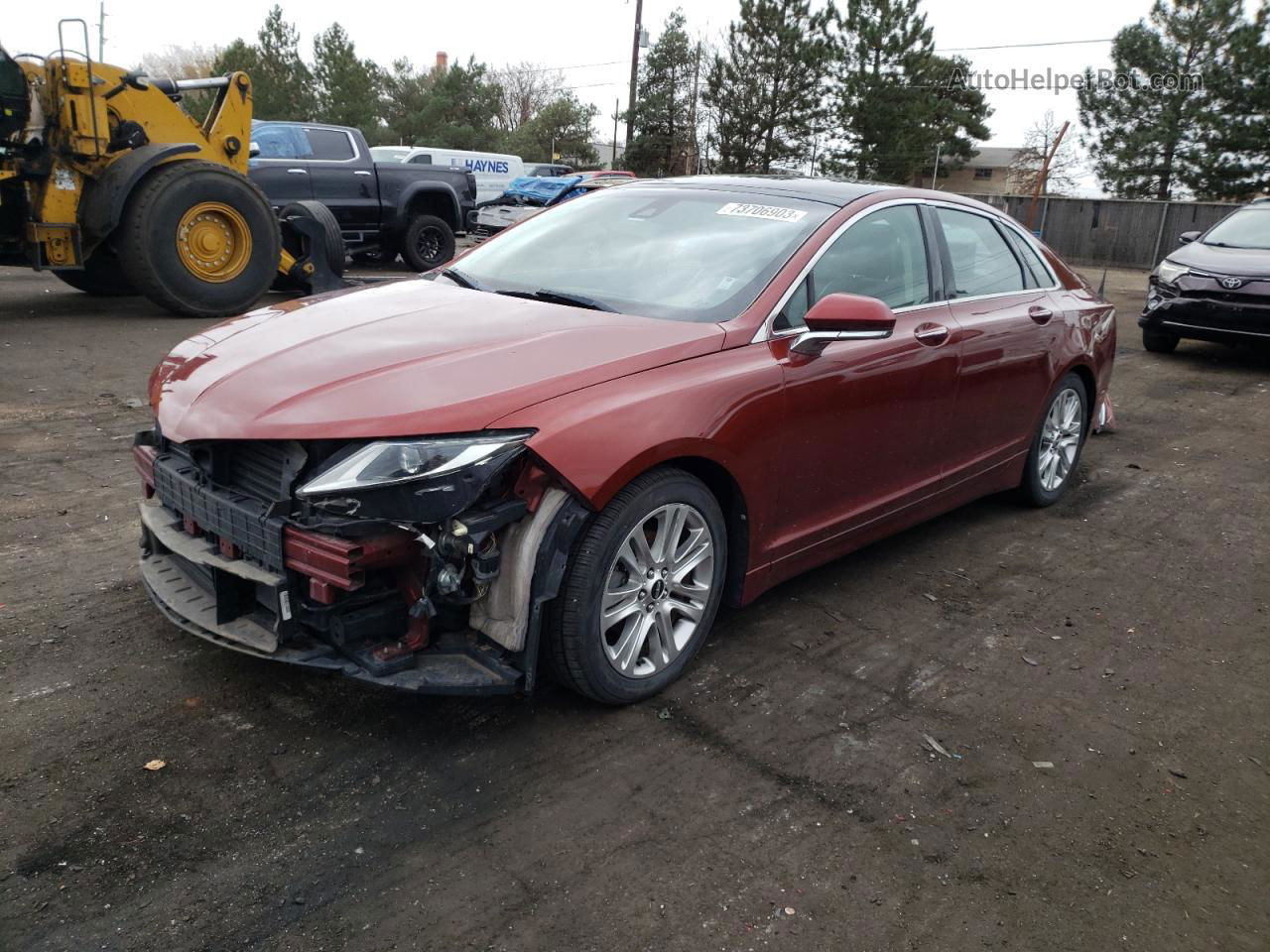 2014 Lincoln Mkz Hybrid Burgundy vin: 3LN6L2LU8ER831602