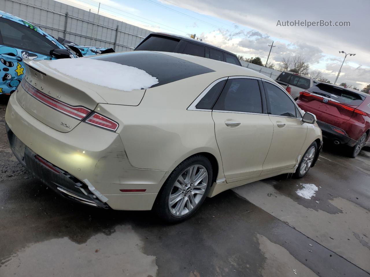 2014 Lincoln Mkz Hybrid Beige vin: 3LN6L2LU9ER825811