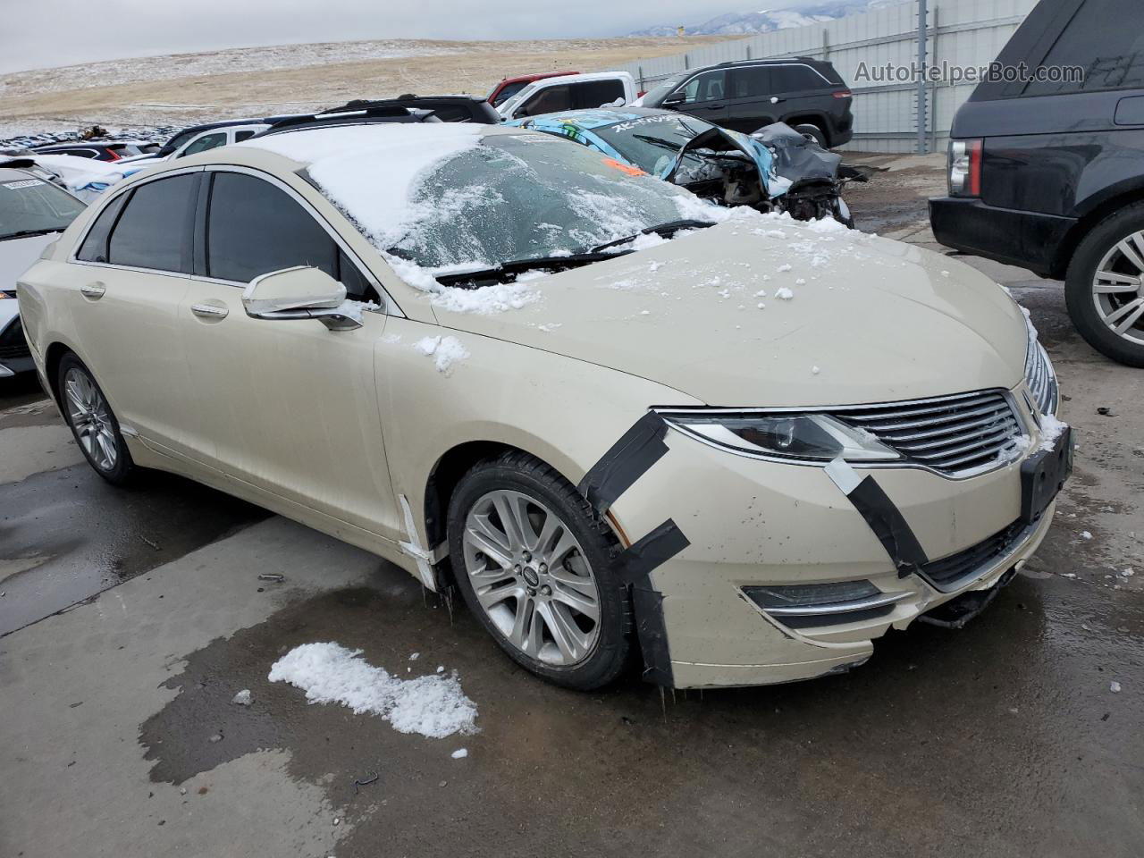 2014 Lincoln Mkz Hybrid Beige vin: 3LN6L2LU9ER825811