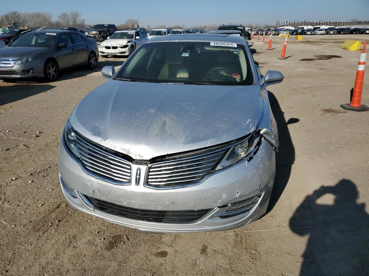 2014 Lincoln Mkz Hybrid Silver vin: 3LN6L2LUXER804689