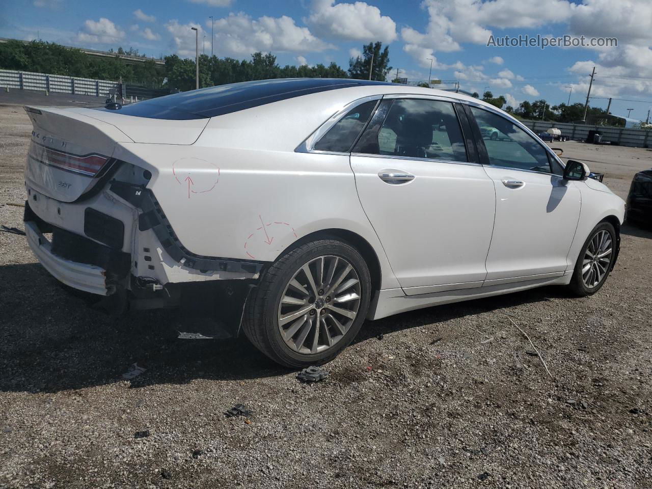 2017 Lincoln Mkz Select Белый vin: 3LN6L5C97HR613393