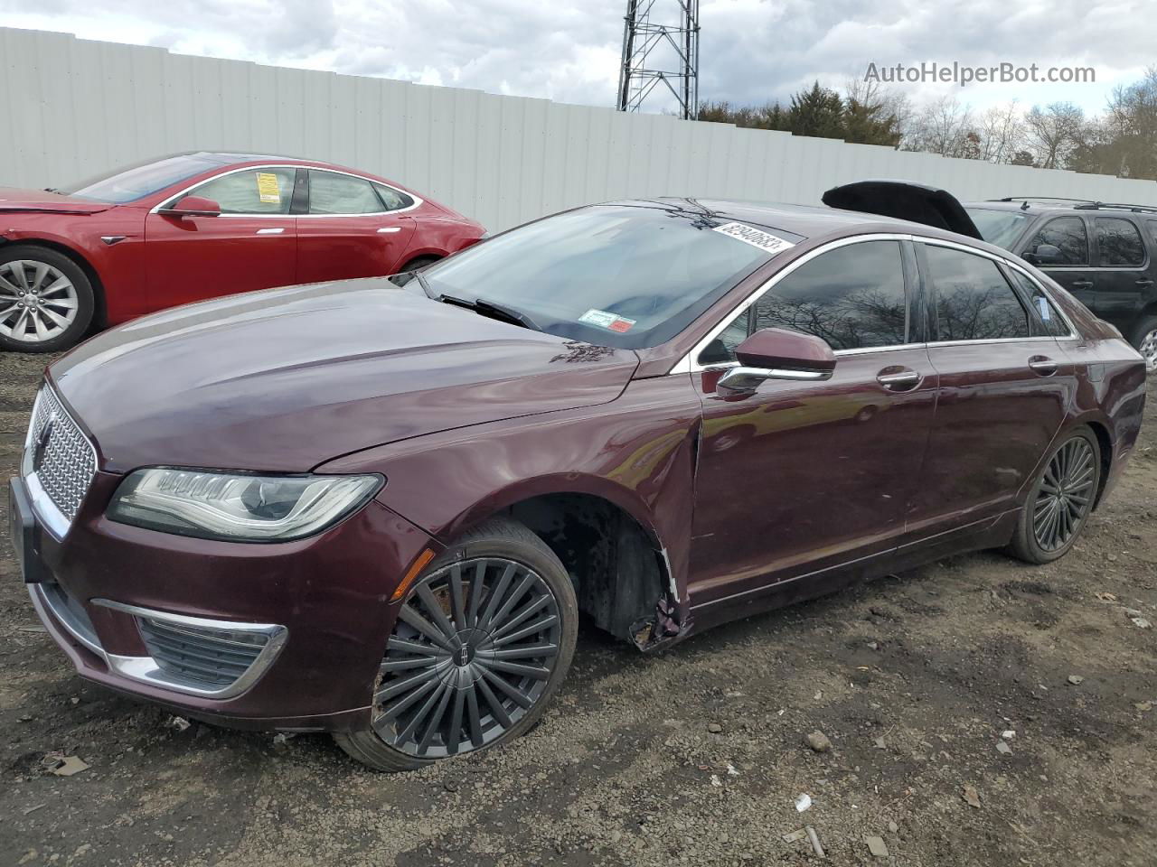 2017 Lincoln Mkz Hybrid Reserve Бордовый vin: 3LN6L5MU6HR665892