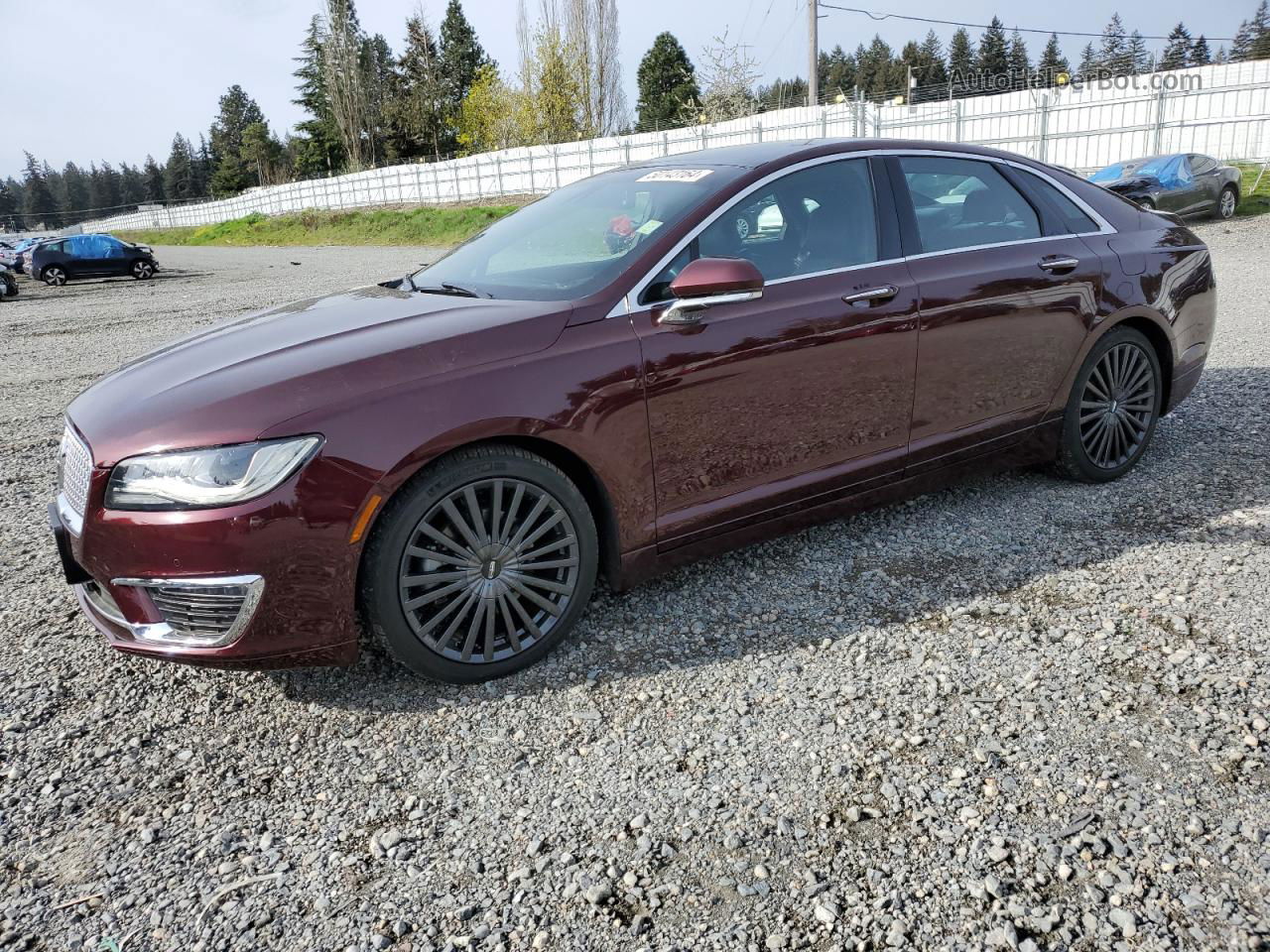 2017 Lincoln Mkz Hybrid Reserve Темно-бордовый vin: 3LN6L5MU8HR653551