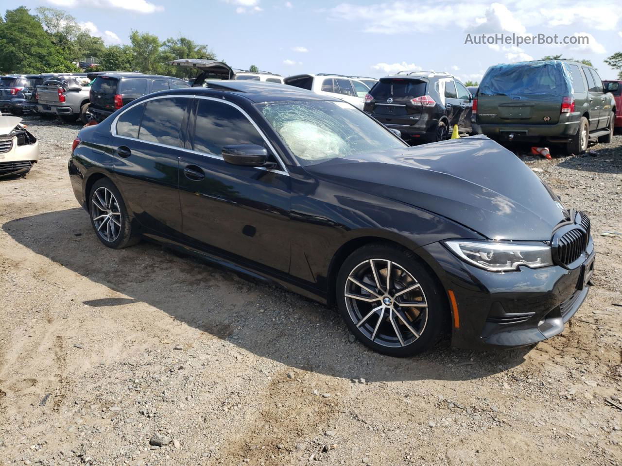 2020 Bmw 330xi  Черный vin: 3MW5R7J00L8B14347